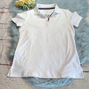 NWT NAUTICA Bright White Short Sleeve Polo Tee sz XS